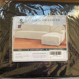 Subrtex L-shape Sofa Cover Elastic Slipcovers Couch Corner Sectional 2 Seaters